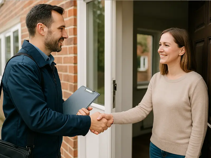 landlord-property-inspection-service A client greeting a landlord property inspection